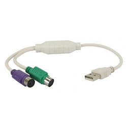Waytex 11400 câble PS/2 2x 6-p Mini-DIN USB A Blanc