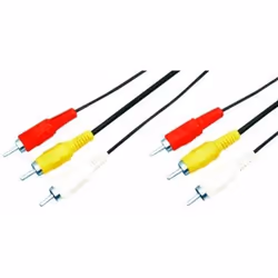 Waytex 23230, 3 x RCA, Mâle, 3 x RCA, Mâle, 3 m, Noir, Rouge, Blanc, Jaune