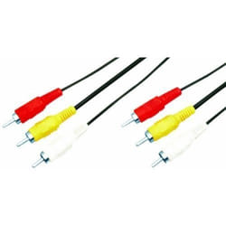 Waytex 23230 câble audio 3 m 3 x RCA Noir, Rouge, Blanc, Jaune