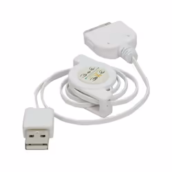 Waytex USB/30-pin, Blanc, USB A, Apple 30-pin, 0,8 m, Mâle, Mâle