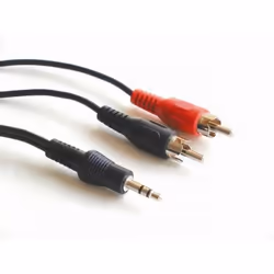 Waytex 5m 2x RCA/3.5mm, 2 x RCA, Mâle, 3,5mm, Mâle, 5 m, Noir