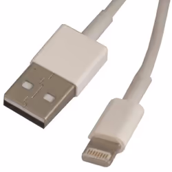 Waytex 11205, 1 m, Lightning, USB A, Mâle, Mâle, Blanc