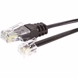 Waytex 39333, 10 m, RJ-11, RJ-45, Noir, Mâle, Mâle