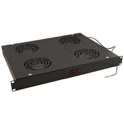 Dissipateur thermique et ventilateur - WAYTEX - Plateau 4 ventilateurs avec thermostat 19 - Noir