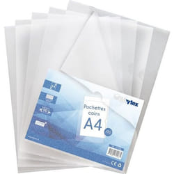 Pochettes coin transparentes A4 - Waytex - 931308 - 90 microns - Antiglisse - Antistatique