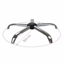 Pied de Chaise de bureau 5 branches diamètre 64 cm pour roulettes ou patins en acier chromé