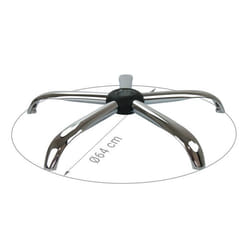 Pied de Chaise de bureau 5 branches diamètre 64 cm pour roulettes ou patins en acier chromé