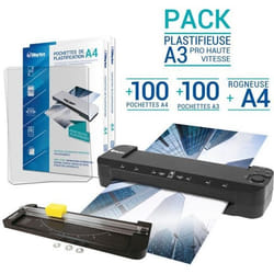 Plastifieuse - WAYTEX - A3 A4 A5 A6 A7 Pro - Ultra Rapide - 200 Pochettes - Température Réglable