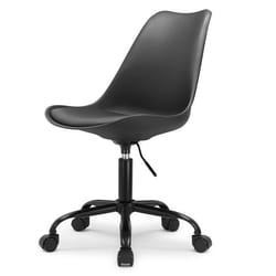 Chaise de Bureau Scandinave à roulettes avec hauteur réglable coussin dassise intégré - Noir