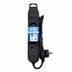 Multiprise - WAYTEX - 52133 - 3 Prises 16A - 2 Ports USB - Câble 15m - Sécurité enfant
