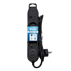 Multiprise - WAYTEX - 52133 - 3 Prises 16A - 2 Ports USB - Câble 15m - Sécurité enfant