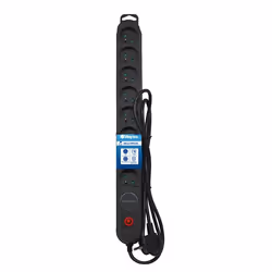 Multiprise parasurtenseur - WAYTEX - 52134 - 8 prises 16A - Câble 15m - Sécurité enfant