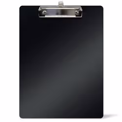 Porte Bloc A4 avec pince et porte stylo WAYTEX 931490 Support plastique rigide – 225x315 cm - Noir