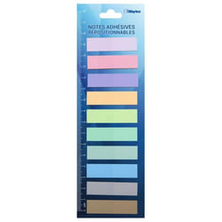 200 Marque-pages plastifiés repositionnables 10 mini blocs de 20 feuillets adhésifs couleurs pastels transparentes 45x12 cm