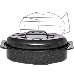 Warmcook - cocotte ovale en acier carbon 38x26cm + grille - 0508+2006