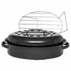 Warmcook - cocotte ovale en acier carbon 33x20cm + grille - 6106+2007