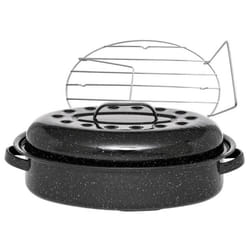 Warmcook - cocotte ovale en acier carbon 33x20cm + grille - 6106+2007