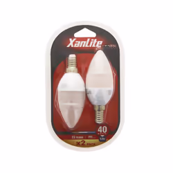 XanLite PACK2EV470F, 5 W, 40 W, E14, 470 lm, 15000 h, Blanc chaud
