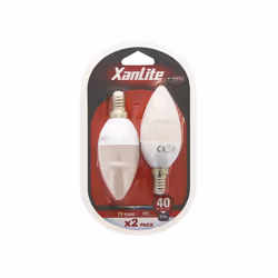 XanLite PACK2EV470FCW, 5 W, 40 W, E14, 470 lm, 15000 h, Blanc neutre