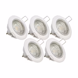 Pack de 5 spots encastrables LED avec leurs ampoules GU10 incluses Grâce à sa température de lumière de 2700 K, elle délivre  ...