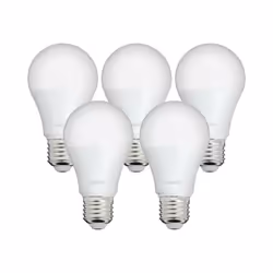 Lot de 5 ampoules standards (A60) au culot à vis E27 (s’adapte à la majorité des luminaires). Avec une consommation de 9W , c ...