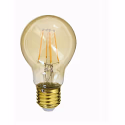 Description générale Ampoule LED A60 vintage au verre ambré avec culot à vis E27, offrant une installation simple et rapide.  ...