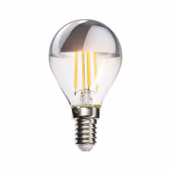 Description générale Ampoule LED P45 Silver avec culot à vis E14, offrant une installation simple et rapide. Son éclairage bl ...
