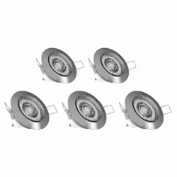 Pack de 5 spots encastrable LED avec leurs ampoules GU10 incluses. Ce produit dispose d'une consommation de 6W seulement, pou ...