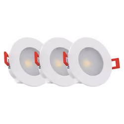 Description générale Pack de 3 spots LED intégrés IP65 avec 2 anneaux interchangeables (finition métal ou blanche). Ces spots ...