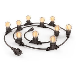 Xanlite - Guirlande Guinguette led Noire, x10 Ampoules Vintage E27 Incluses, 5m Extensible, Conso 43W