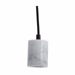 Suspension à douille en marbre blanc pour ampoule à culot E27 Composée d’une monture en fer, d’un câble en coton tressé & d’u ...