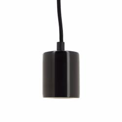 Suspension à douille en marbre noir pour ampoule à culot E27 Composée d’une monture en fer, d’un câble en coton tressé & d’un ...