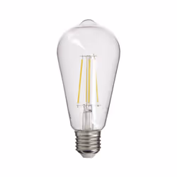 Description générale Ampoule à filament LED Edison, culot E27, 8W (équivalent à 75W), lumière blanc chaud. Cette ampoule comb ...