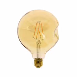Xanlite - Ampoule LED Globe (G125) Irrégulière au verre ambré, culot E27, 6W cons. (60W eq.), 806 lumens, lumière blanc chaud ...