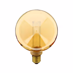 Ampoule LED déco Hologramme Globe (G125) au verre ambré, culot à vis E27 permettant une installation simple et rapide Tempéra ...