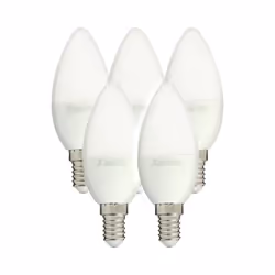 Lot de 5 ampoules en forme de flamme, au culot à vis E14 (s’adapte à la majorité des petits luminaires). Avec une consommatio ...