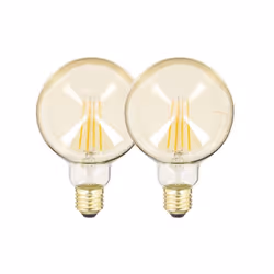 Description générale Le pack de 2 ampoules à filament LED Vintage B95, de couleur ambrée et avec culot E27, offre une solutio ...