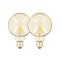 Pack de 2 Ampoules à filament led Vintage B95, Ambrées, culot E27, 806 Lumens, Blanc chaud - PACK2RFDE800B95A - Xanlite