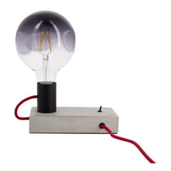 Xanlite - Lampe à poser foco (style industrielle) en béton & fil rouge, culot E27