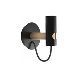 Applique Tenon en bois naturel et métal noir, culot E27 - xdatenonwb - Xanlite