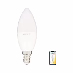 Points forts Ampoule LED connectée Kozii (système wifi) en forme de flamme, 400 lumens. Température variable (multi-blancs) : ...