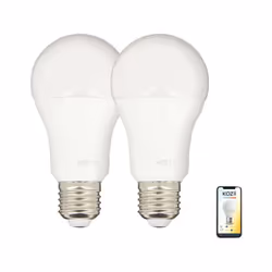 Description générale Le pack de 2 ampoules LED connectées SMD E27 A60 Opaque offre une solution d'éclairage moderne et effica ...