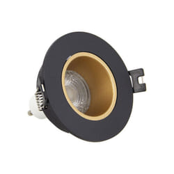 Xanlite - Lot 3 Spots GU10 50W 2700K Rond orientable Noir et or IP20