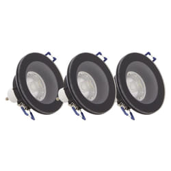 Xanlite - Lot 3 Spots GU10 Cons.4W Eq.40W 4000K Rond Noir IP44