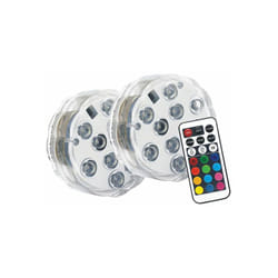 Lot de 2 galets lumineux, éclairage rvb télécommande incluse, étanche IP68