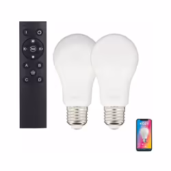 Description générale Ce pack comprend 2 ampoules LED connectées et 1 télécommande KOZii. Les ampoules offrent une couleur d'é ...