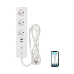Xanlite - Multi prise connectée kozii 16A 3680W max avec 3 prises et 2 ports usb