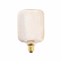 Description générale Ampoule Déco Cage Cylindre Cuivre avec culot à vis E27, offrant une installation simple et rapide sur la ...