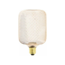 Xanlite - Ampoule Déco Cage Cylindre Cuivre, culot E27, Hologramme, Blanc chaud - RFDHE150CCAC
