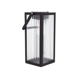 Xanlite - Lanterne Solaire Nomade 26cm IP44 - Verre ciselé & Métal - Noir